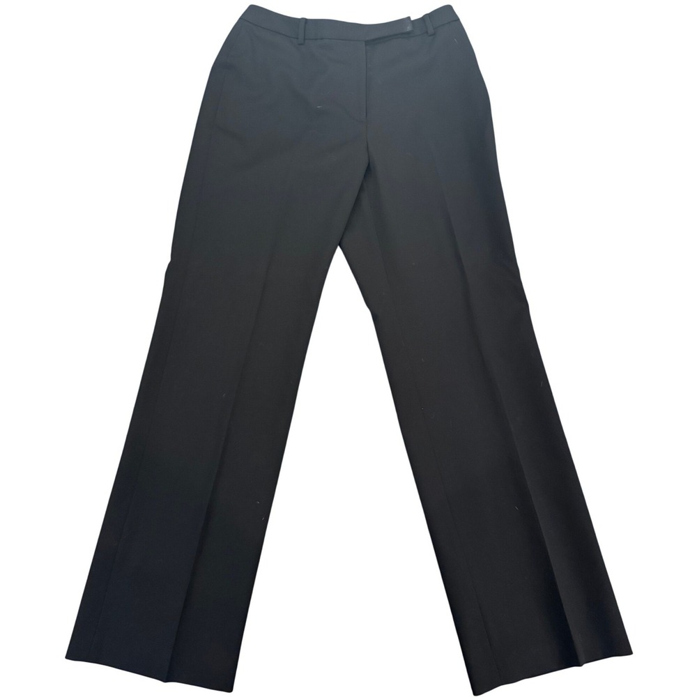 Brooks Brothers Womens 8 Black 100% Wool Straight Leg Dress Pants Bemberg Lined